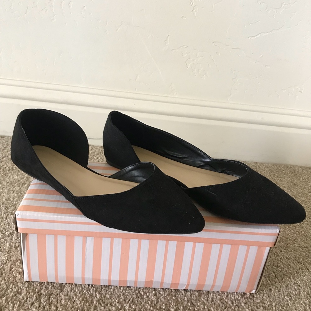Black Suede Ballet Flats